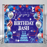 Aperturee - Aperturee American Flag Balloon Custom Photo Birthday Backdrop